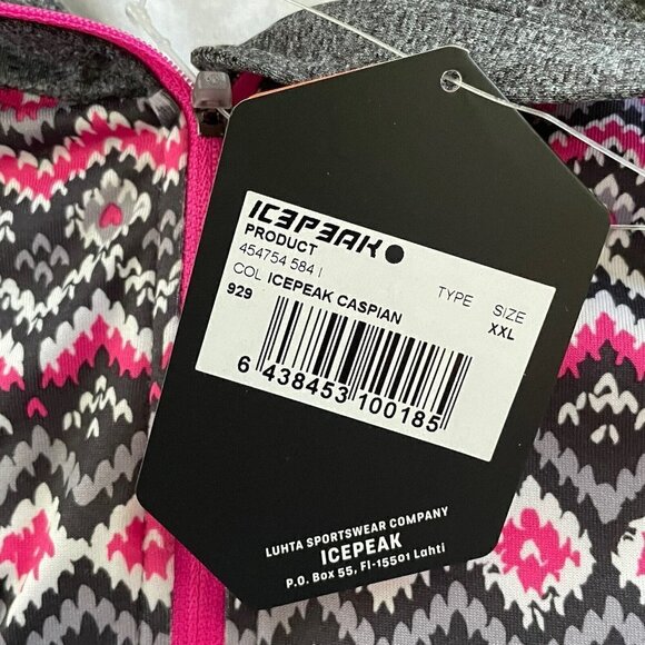 Icepeak Womens Caspian Bse Layer Top Sz XXL Gray Pink 1/4 Tip Pullover Shirt - Picture 7 of 8